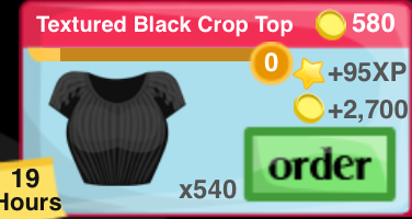 Textured Black Crop Top Item