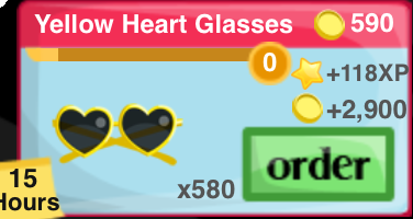 Yellow Heart Glasses Item