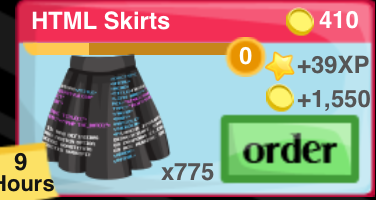 HTML Skirt Item