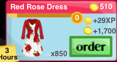 Red Rose Dress Item