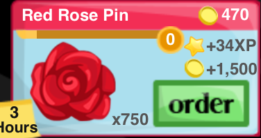 Red Rose Pin Item