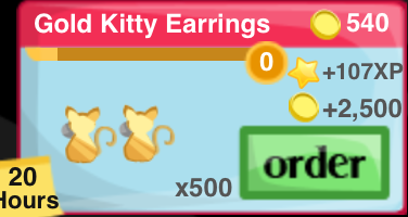 Gold Kitty Earrings Item