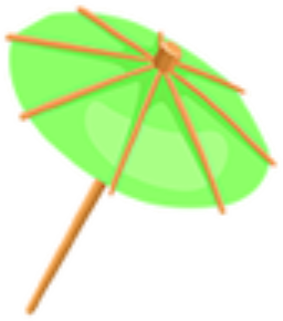 umbrella toothpick 2 green Part