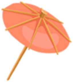 umbrella toothpick 4 orange Part
