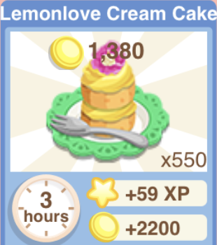 Lemonlove Cream Cake Recipe